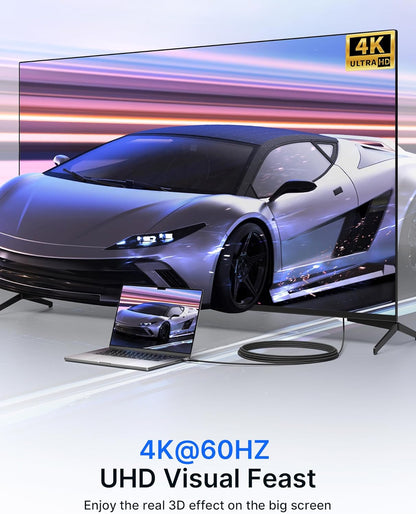 Mini HDMI to HDMI Cable 6FT,  [Aluminum Shell, Braided] High Speed 4K 60Hz HDMI 2.0 Cord, Compatible with Camera, Camcorder, Tablet and Graphics/Video Card, Laptop, Raspberry Pi Zero W -Grey
